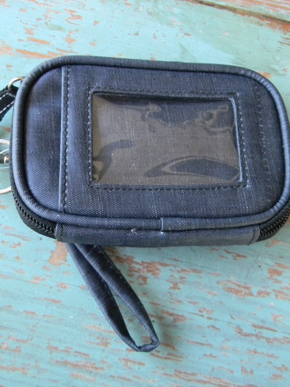NWT SCOUT Bags Tote-All Package Wristlet ID Window  GRAY/DENIM NYLON SMALL KEY - Picture 5 of 7